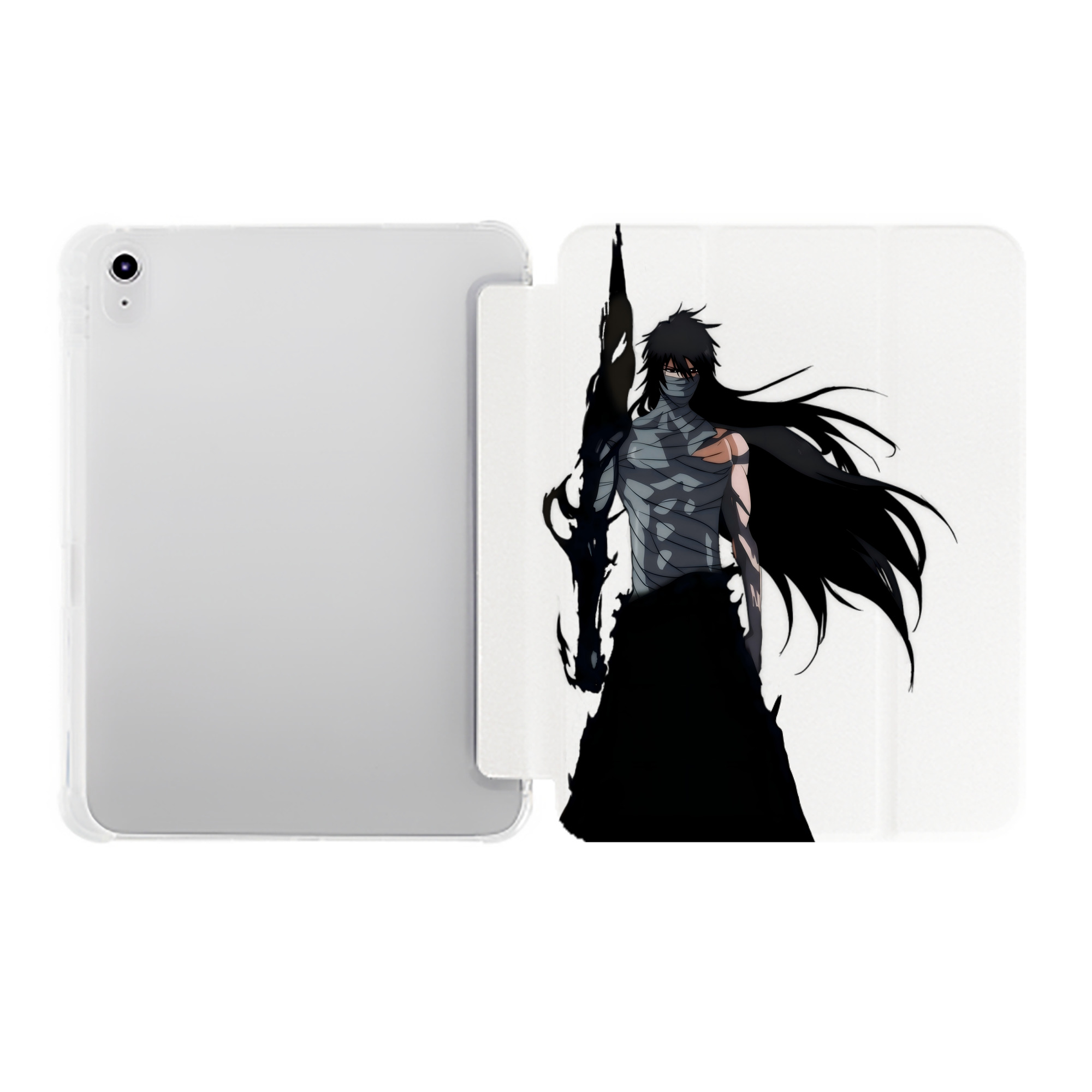 （画像用） ブリーチ 黒崎一護（くろさき いちご）BLEACH Kurosaki Ichigo IPad ケース ペン収納付き 三つ折りスタンド PUレザー×シリコン 対応機種9.5/10.5/10.9インチ